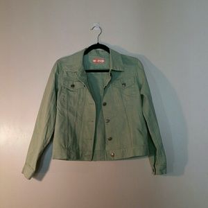 3X20. Women's Light Green Denim Jacket